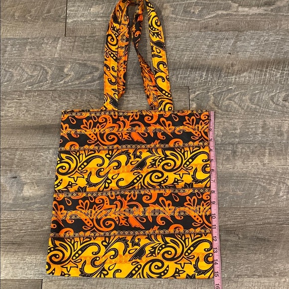 Vibrant Orange and Yellow Patterned Tote Bag - Picture 3 of 6